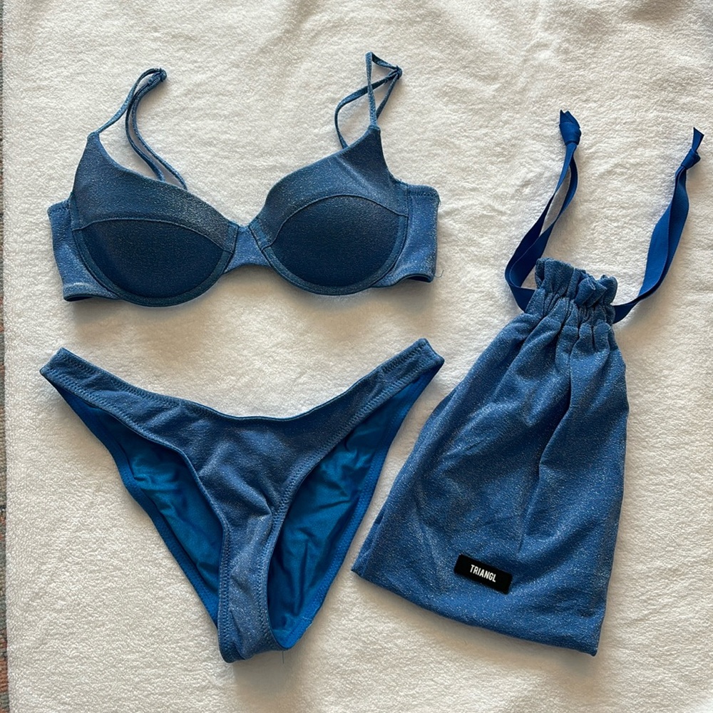 Triangl blue sparkle bikini size small